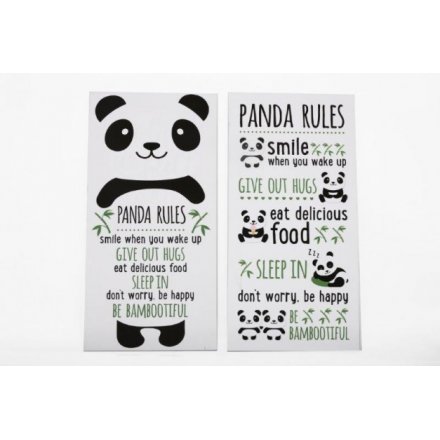 Panda Rules Canvas, 2 Assorted