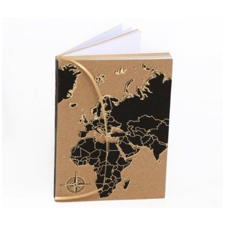 A6 World Map Print Notepad