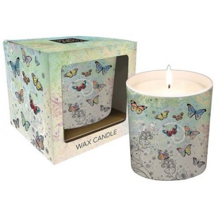 Patterned Butterfly Ceramic Candle Pot 