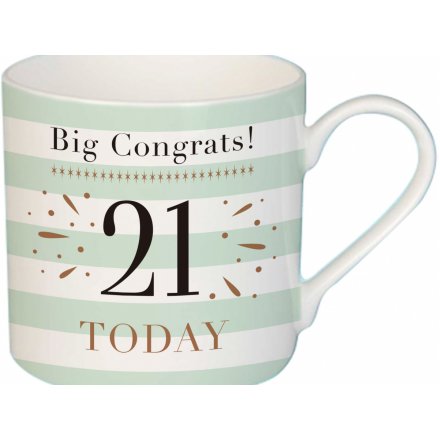 'Big Congrats! 21 Today' Fine China Mug 