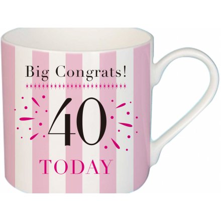 'Big Congrats! 40 Today' Fine China Mug 