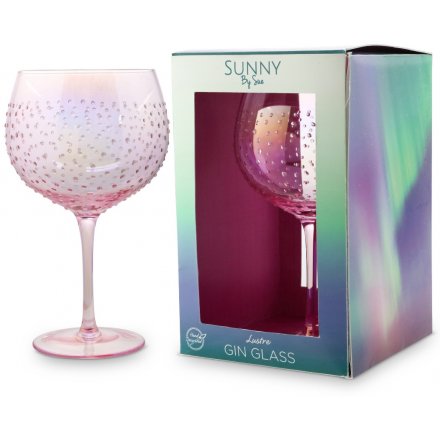 Sunny By Sue - Pink Lustre Gin Glass