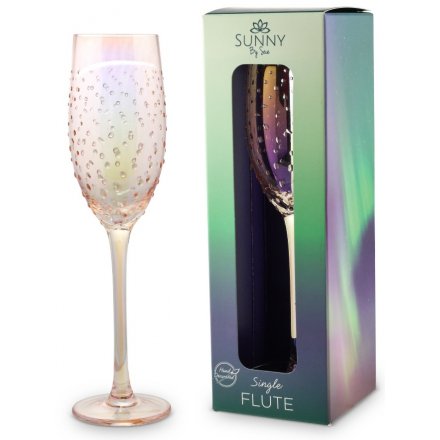 Sunny By Sue - Rose Gold Lustre Flute Glass