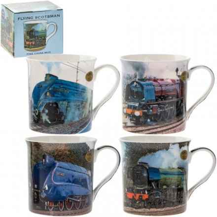 Vintage Trains China Mugs 