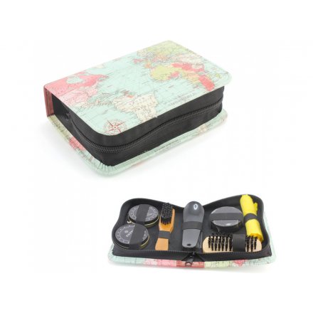 World Traveller Print Shoe Cleaning Kit