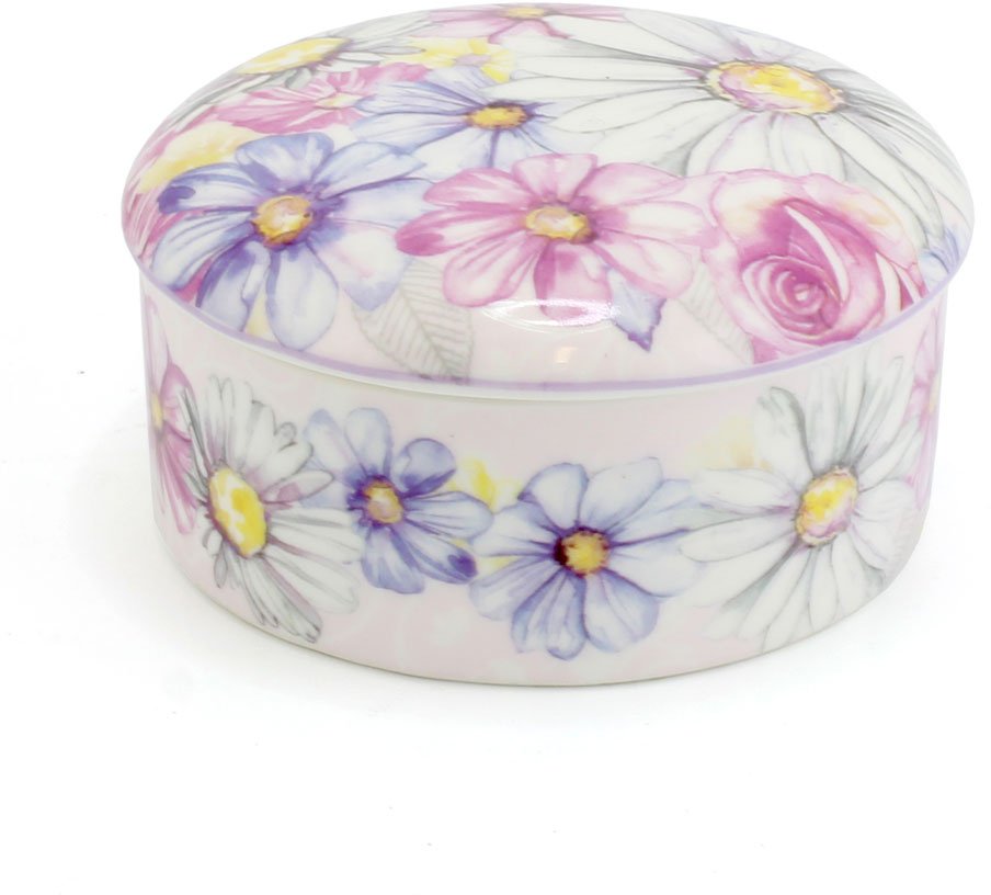 LP40430 / Pink Daisy Round Trinket Box 41251 Homeware / Decorative