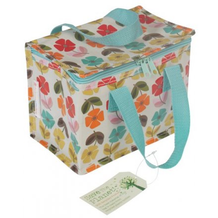 A Mid Century Poppy Design Insulated Lunch Bag