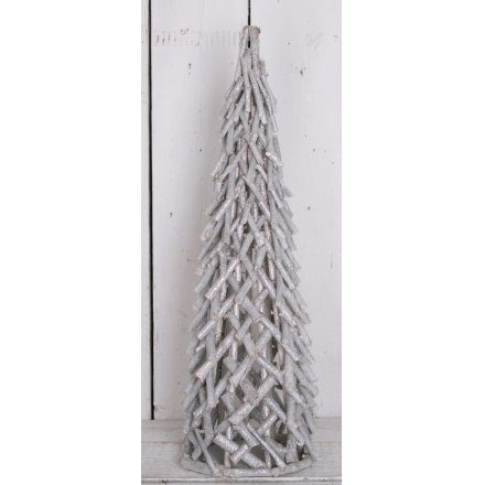 Silver Glitter Christmas Tree, 61cm