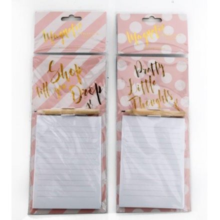 Pink and Gold Magnetic Memo Pads 