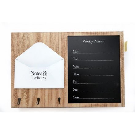 Natural Wooden Letters and Keys Planner 