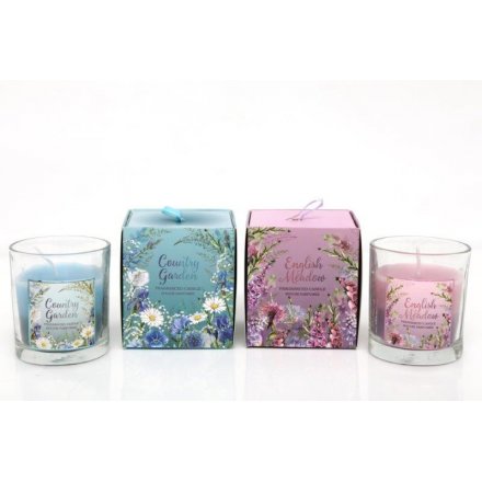 Meadows & Gardens Scented Candle Pots, 2assort 