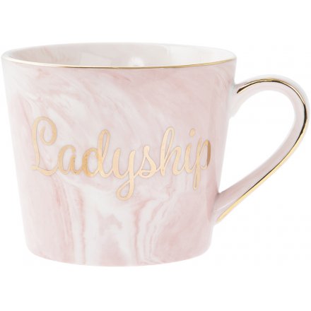 Pink Marble Effect Ladyship Mug 