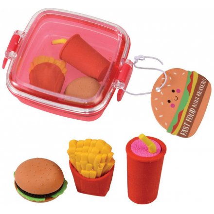  Add a delicious touch to any stationary set or school supply range with this little box of tasty looking pencil erasers