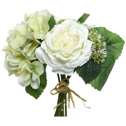 White Rose Bouquet 33cm
