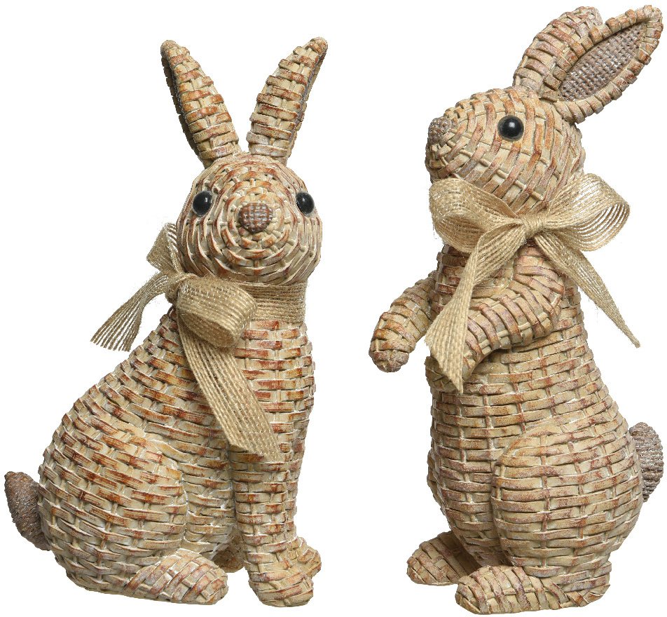 Polyresin Bunnies With Rattan Effect 145cm 41638 Outdoor Living 