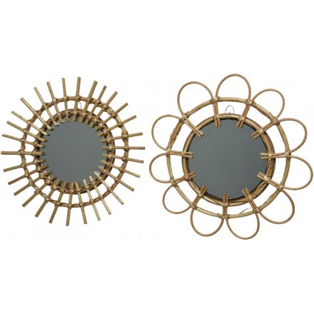 Assorted Willow Sun Mirrors, 36cm 