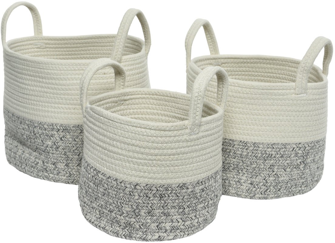 Natural White Baskets, Set 3, 30cm 41662 Interior Decor / Storage