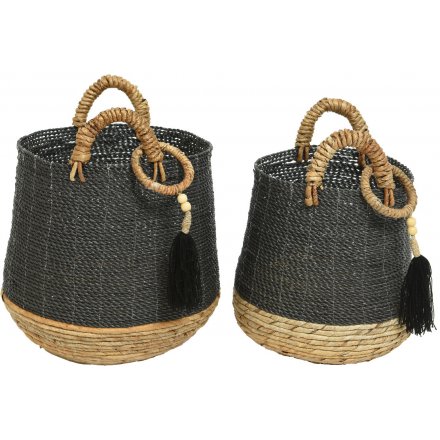 Raffia Baskets, Set of 2 48cm