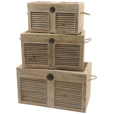 Wooden Storage Boxes, Set 3