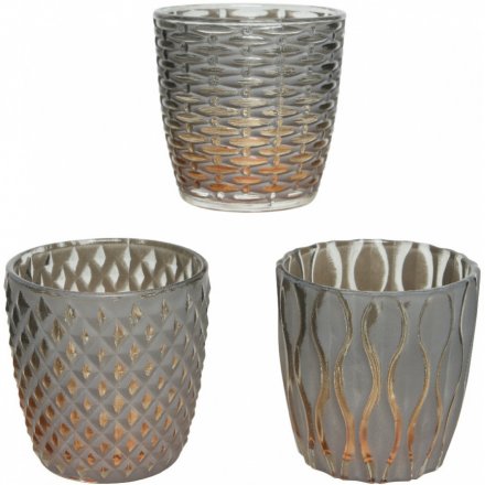 Golden Embossed Candle Holders 7.5cm