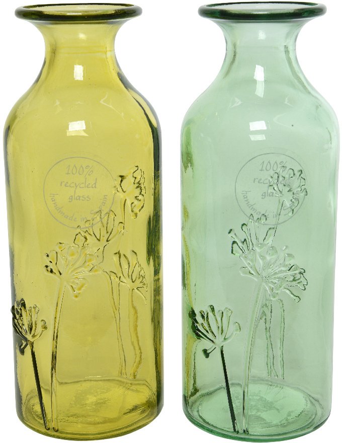 Recycled Glass Bottle, 2a 19cm 41756 Interior Decor / Decorations