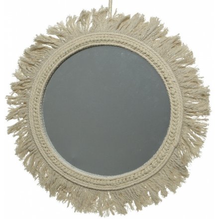 Cotton Macrame Mirror 45cm