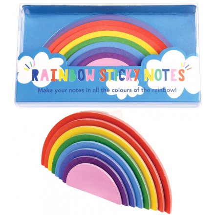 Keep your memos and reminders bright and colourful with this fun pack of Rainbow shaped sticky notes! 