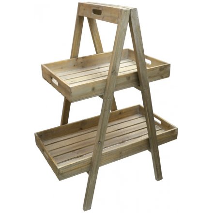 Natural Wooden A-Frame Stand 87cm
