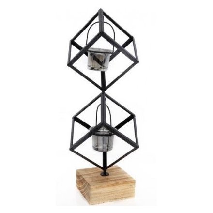 2 Space Contemporary Candle Holder 