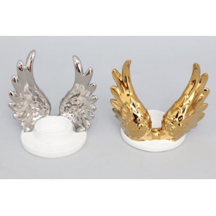 Gold and Silver Assorted Wing Candle Holders 
