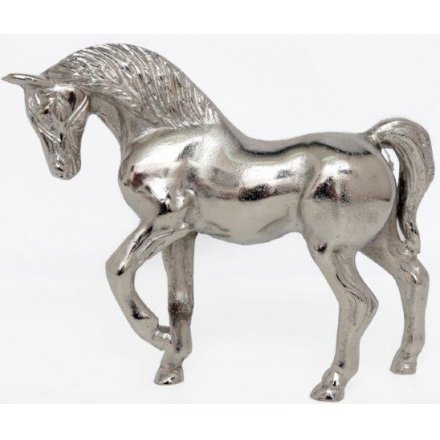 Ornamental Silver Horse Figure 