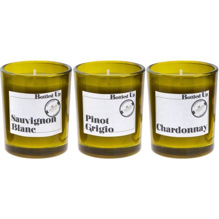 Let the tasty smell of a freshly poured White Wine seep into your home spaces with this stylish assortment of candles