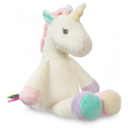  Part of the wonderfully snuggly 'Aurora Baby' range is this super soft cream coloured unicorn teddy