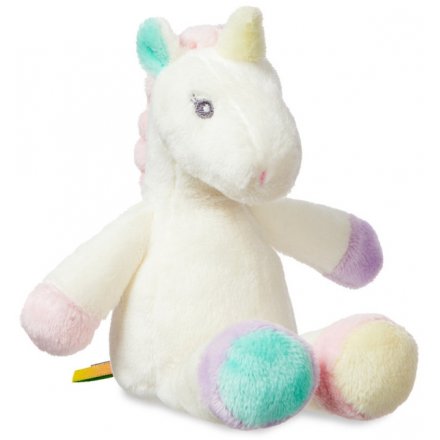 Part of the wonderfully snuggly 'Aurora Baby' range is this super soft cream coloured unicorn rattle