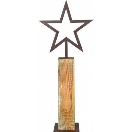 Distressed Wooden Star Decoration Large 68cm