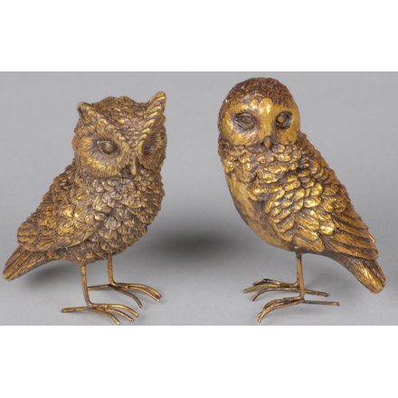 Vintage Gold Owl Ornaments 