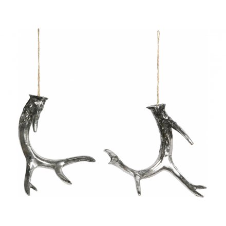 Antique Hanging Silver Antlers 