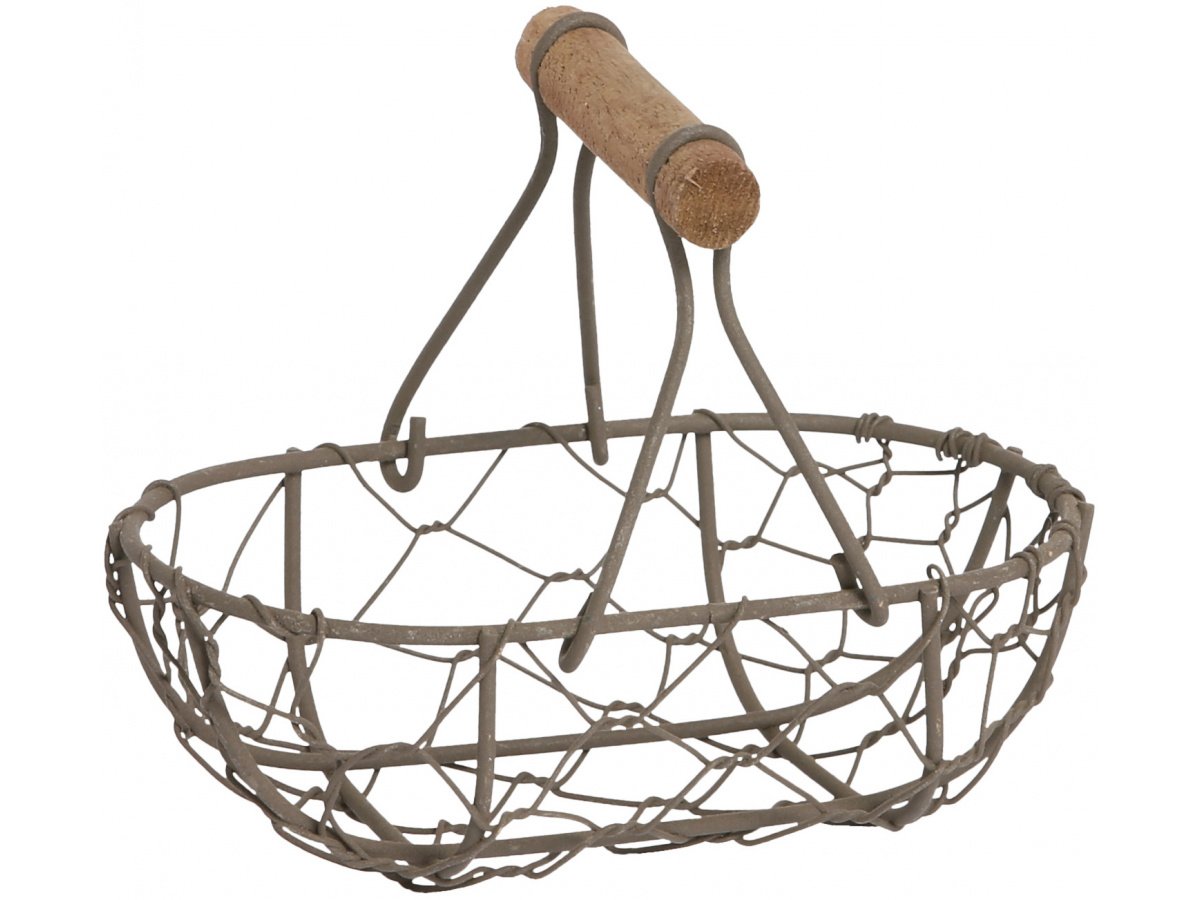 Rustic Wire Basket with Handle, 12cm 42035 Homeware / Storage