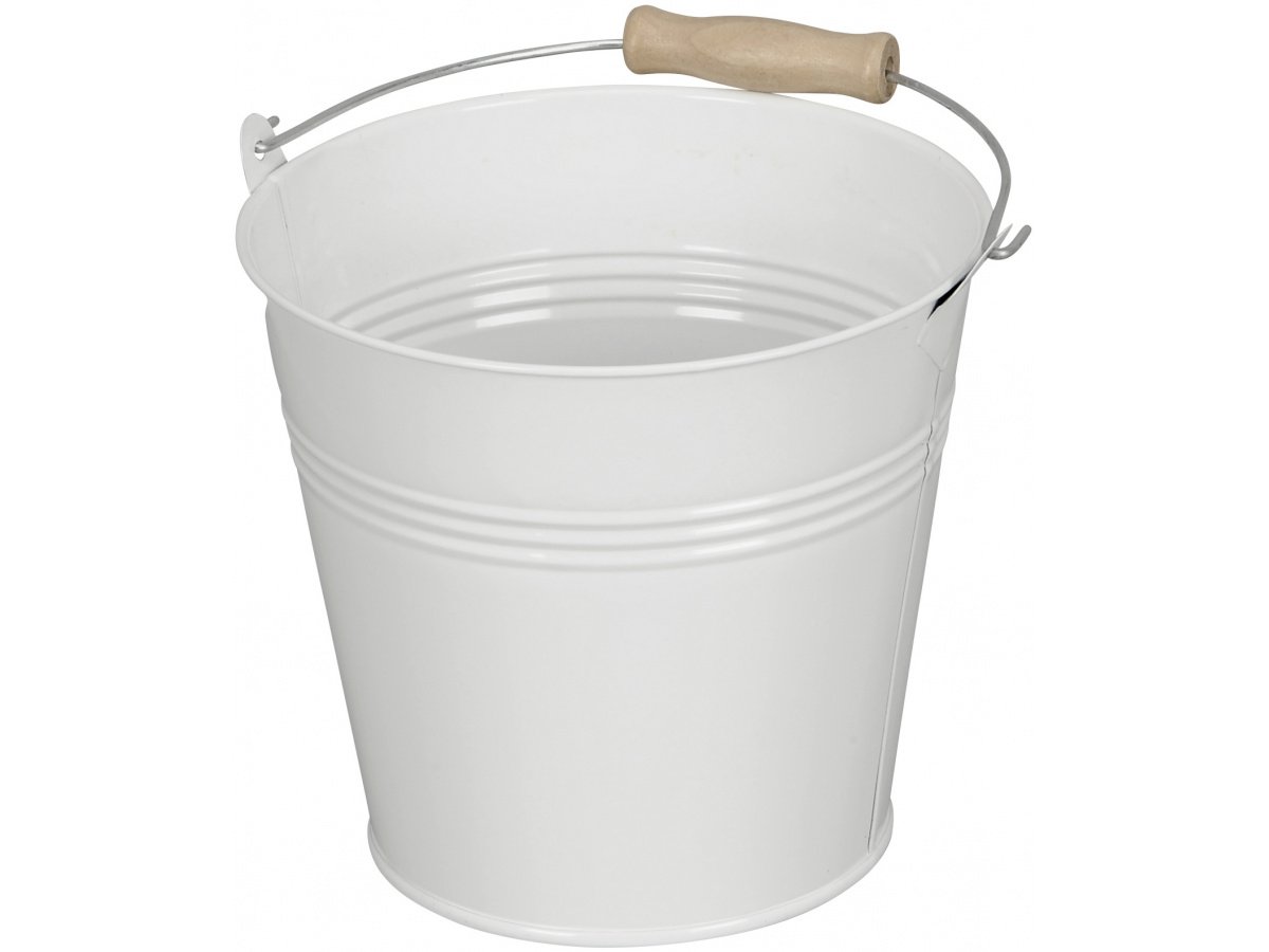 White Metal Bucket, 15cm 42060 Outdoor Living / Garden Rosefields