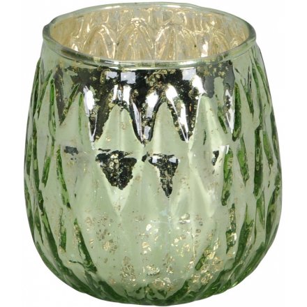 Earthen Green Speckle Candle Holder 