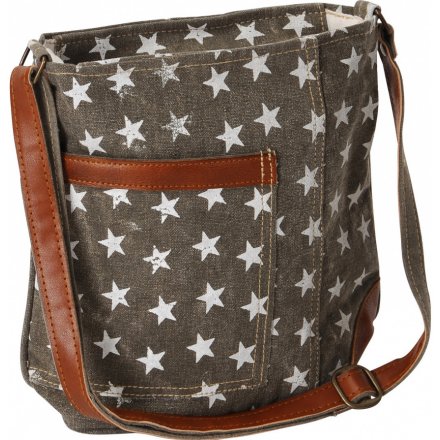 Grey Side Bag With Star Print