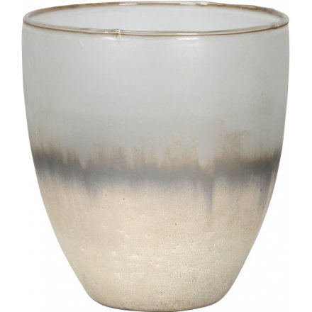 Ombre Effect Glass Candle Holder, 17cm 
