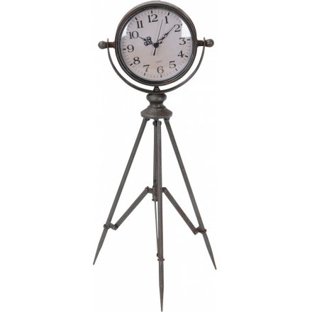 Tripod Rustic Metal Clock 59cm