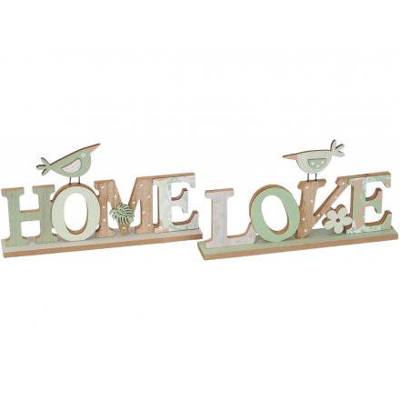 Green Floral Wooden Home/Love Plaques