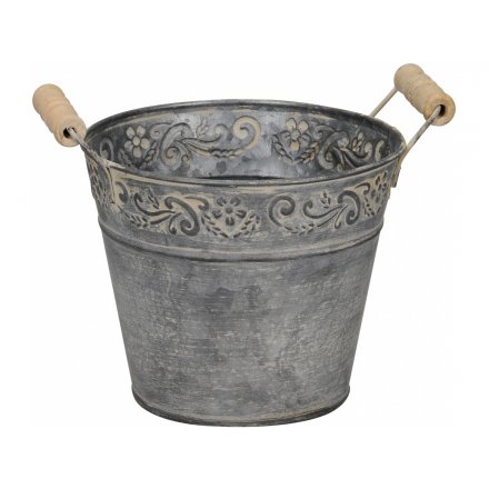 Decorative Metal Bucket, 15.5cm