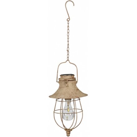 An antique style hanging lamp in cream. A unique decorative accessory.