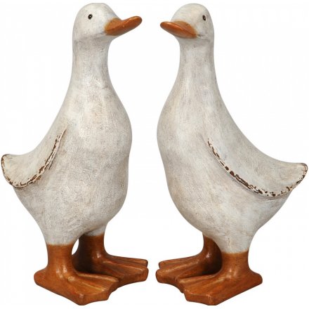 Shabby Chic White Ducks, 21.5cm