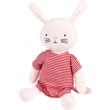 An adorably cuddly pink bunny soft toy from the REX international range