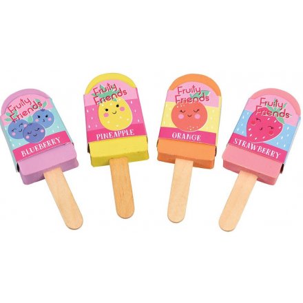 A colourful assortment of deliciously scented pencil erasers in Ice-Lolly shapes 