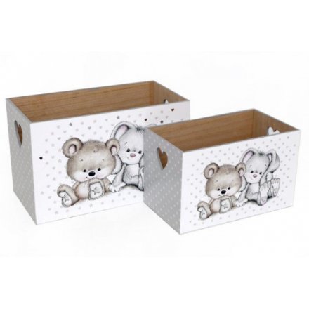 Bunny And Bear Storage Crates, Set 2